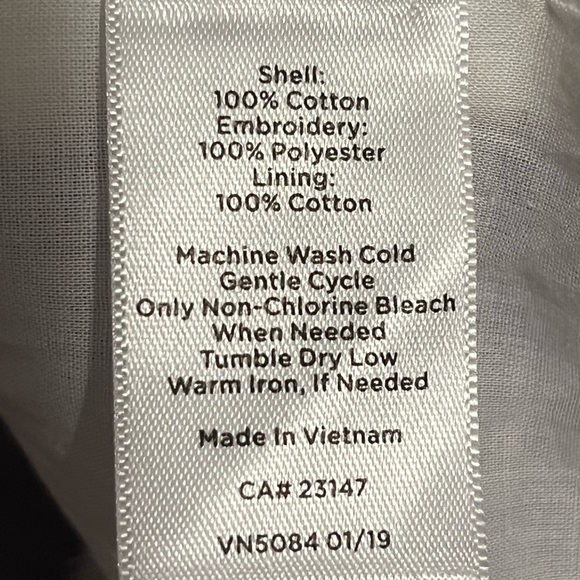 Talbots Lemons & Gingham Shift Dress Blue &White Cotton Embroidered Keyhole Back - Picture 11 of 16